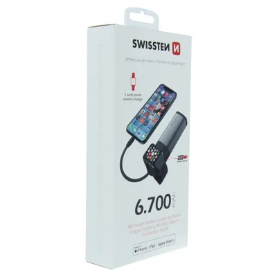 Zdjęcie produktu dla SWISSTEN 2w1 Apple Watch MFI Power Bank 6700mAh Li-Pol 5V 22013980