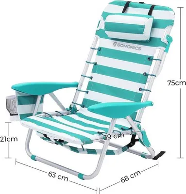 Productafbeelding van Famanu campingstoel, in hoogte verstelbaar - 65 cm rugleuning