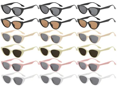 Produktbild von 18 Stück Cateye Sonnenbrillen - Partybrille - Uni Retro