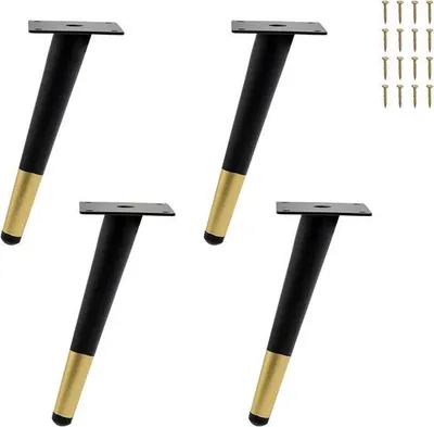 Produktbild von Schräge Möbelbeine - 4 Stück, 20 cm, Schwarz