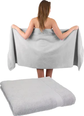Produktbild von Betz 2 Stück Saunatücher 70 x 200 cm PREMIUM 100% Baumwolle Badetuch Liegetuch Strandtuch   Farbe: silber
