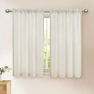 Obrázok produktu pre Závesy do kuchyne z ľanu – čiastočne priehľadná dekorácia okien, rozmer 160 x 140 cm