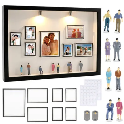 Mini Museum Silhouette Box, DIY Fotolijst, 7 Mini-Lijsten, 8 Figuren