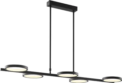 Produktbild von Moderne Hängelampe Schwarz inkl  LED 3 Stufig dimmbar 5 Flammig Vivé