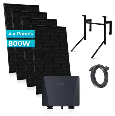 Produktbild von SUNSHARE Ray 800 W Balkonkraftwerk, PV-Betonbalkonhalterung, 4 x 200W Module, 800W Inverter