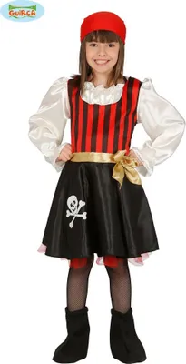 Produktbild von Piratin Kleid Kostüm für Mädchen Gr. 98-146, Größe:128/134