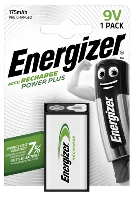 Produktbild von Energizer ENRPP3P1, Wiederaufladbarer Akku, 9V, Nickel-Metallhydrid (NiMH), 9 V, 1 Stück(e), 175 mAh