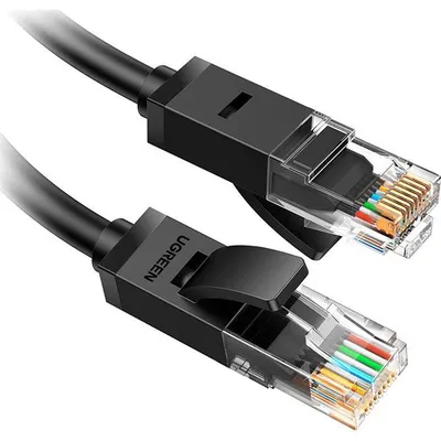 Produktbild von LAN Ethernet Netzwerkkabel RJ45 Cat 6 U/UTP, 1 Gbps, 50 m, Ugreen NW102, Schwarz