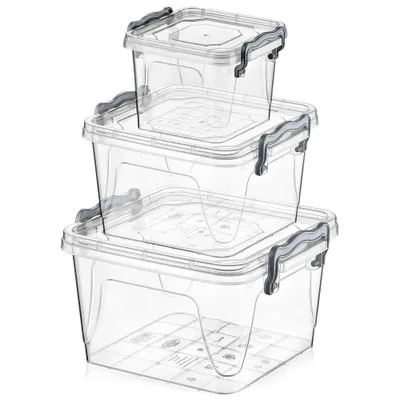 Obrázok produktu pre ORION dózy na potraviny s vekom Úložné boxy SET 3 ks
