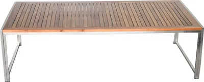 Produktbild von Gartenmöbel, Lounge Tisch ,Gartentisch ,Beistelltisch ,aus rostfreiem Edelstahl und robusten Akazienholz ,Maße: 1,60 x0,80 x0,45 m, Wetterbeständig, Modernes Design, für Gartenset Artemis von Jet-Line