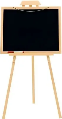 Obrázok produktu pre Drevený stojan, obojstranná tabuľa, magnetické písmená, výška 105 cm