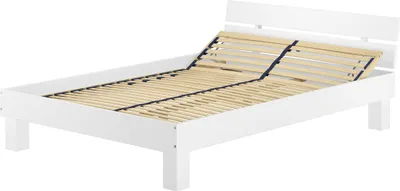 Produktbild von Doppelbett Überlänge 140x220 Massivholzbett weiß Futonbett Jugend Zubehör wählbar V-60.86-14-220WFederholzrahmen inkl.