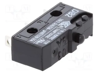 Immagine prodotto di Interruttore a scatto; senza leva; SPDT ( unipolare, due poli, una direzione ); 10A/250VAC; tipo ON-(ON) DB2C-A1AA. Interruttore a scatto