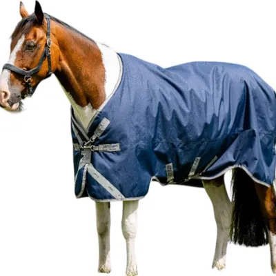Produktbild von Horseware Ireland Weidedecke Amigo 100g 1200D Turnout Decke Navy/Titanium Grey & Silver 145 cm