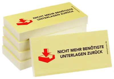 Produktbild von PRICARO Haftnotizen "Unterlagen zurück", 100 Blatt, 5 Stück