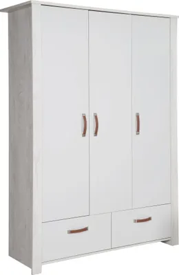 Produktbild von roba Kleiderschrank 'Mila' 3 Türen, 2 Schubladen, Soft Close-Technik, Drehtürenschrank, grau/weiß