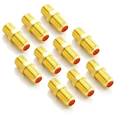 Produktbild von deleyCON SAT Adapter Verbinder, 2x F-Buchse, vergoldet, 10 Stück
