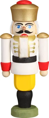 Produktbild von König weiß (9cm) Nussknacker von Seiffener Volkskunst