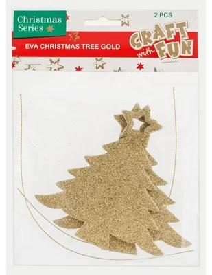 Image de Ornement de sapin de Noël or pailleté 2pc.