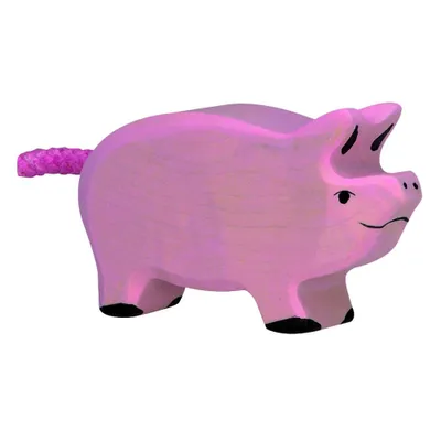 Obrázok produktu pre Drevený tiger 80066 Prasiatko, cca 6,5 x 1,9 x 4 cm, drevo, ružová farba