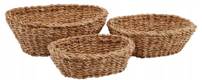 Obrázek produktu pro Košíky z mořské trávy, přírodní, 3 kusy, úložné