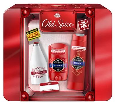 Zdjęcie produktu dla Old Spice Captain Zestaw Prezentowy Dezodorant, Żel, Balsam i Puszka
