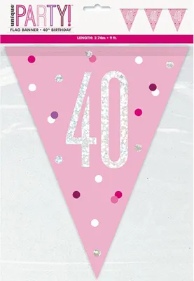 Produktbild von Wimpelkette Glitz #40 Pink 274cm