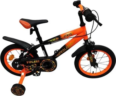 Produktbild von Volare Strike Kinderfahrrad - Jungen - 14 Zoll - Schwarz Orange - Zwei Handbremsen