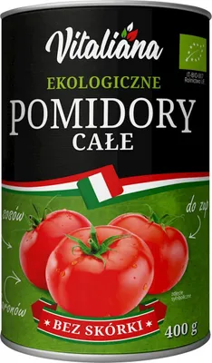 Produktbild von POMIDORY CAŁE BEZ SKÓRKI  400 g - VITALIANA