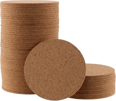 Obrázek produktu pro Podtácky z korku – sada 60 kusů – průměr 10 cm – tloušťka 3 mm – sada kulatých podtácků z korku