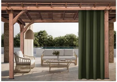 Zdjęcie produktu dla Zasłona ogrodowa 155x220cm zielona 1 szt | zasłona na taras balkon | zasłona zewnętrzna wodoodporna | zasłona na zewnątrz | zasłona do ogrodu