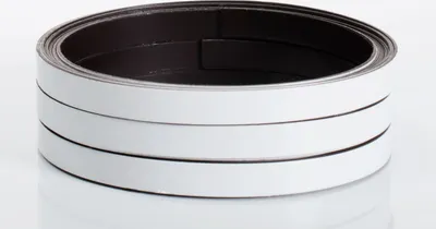 Image de Bandes magnétiques 5 mm, longueur 100 cm blanc, lot de 3