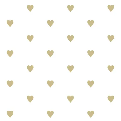 Produktbild von Origin Wallcoverings Tapete Herzchen Weiß und Gold 53 cm x 10.05 m