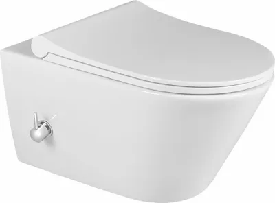 Immagine prodotto di AVVA CLEANWASH WC sospeso, con rubinetto e doccia bidet, senza bordo, 35,5x53 cm, bianco