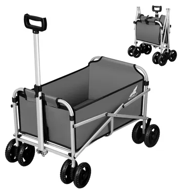 Produktbild von Gartencar – Strandwagen – Einkaufswagen – Robuster Wagen – Mit Doppelrädern und Bremse