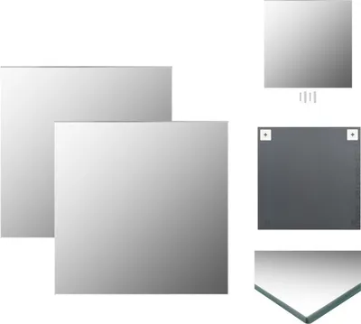 Image de vidaXL Miroir mural 2 pcs. 50x50 cm Carré Verre - Miroir