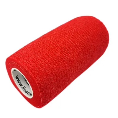 Produktbild von LisaCare kohäsive Bandage - Rot - 10cm x 4,5m