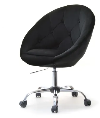 Obrázek produktu pro Křeslo na kolečkách DERIAN - černé 1 / chrom