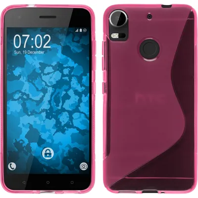 Produktbild von PhoneNatic Case kompatibel mit HTC Desire 10 Pro - pink Silikon Hülle S-Style + 2 Schutzfolien