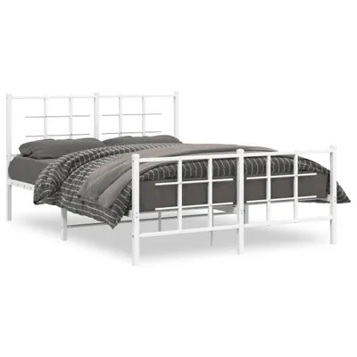 Obrázok produktu pre vidaXL Posteľný rošt s čelom a nohami kovový biely 140x190 cm