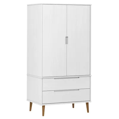 Image de vidaXL Armoire MOLDE Blanc 90x55x175 cm Pin massif