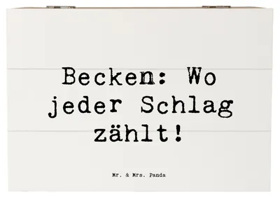 Produktbild von Mr. & Mrs. Panda Holzkiste Spruch Becken 22 x 15 cm - Weiß - Geschenk, Musik, Musiker, schatzkiste holz, Box, Leidenschaft, Holztruhe, Timing, Lernen, Geschenkbox
