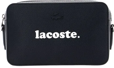Image de LACOSTE Cuir sac à épaule bandoulière Chantaco Animation 2 Crossover Bag Anthracite noir multicolore