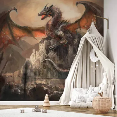 Produktbild von Selbstklebende Folie Fototapete - Dragon castle 98x70 cm Für Kinder g-A-0080-a-b