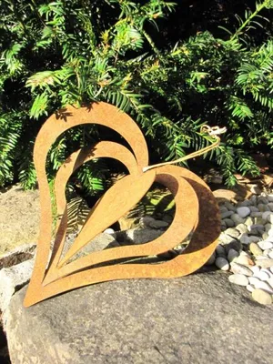 Produktbild von Edelrost Windspiel Herz zum Drehen, 22 cm