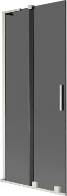 Produktbild von Mexen Velar L Badewannen-Faltwand, 2-flügelig, 80 x 150 cm, grafit, gebürstetes Nickel - 896-080-003-41-97