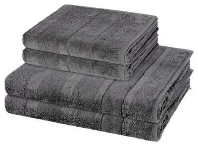 Produktbild von Cawö Noblesse 2 X Handtuch 2 X Duschtuch im Set Extraflauschige Veloursstreifen, Hochwertige Baumwollqualität, Pflegeleicht und trocknergeeignet 4er Set