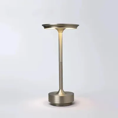 Image de Lampe de table LED sans fil à intensité variable, rechargeable, àtactile, pour salon ou table de chevet, avec lumière tricolore. Couleur : argent