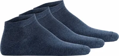 Produktbild von Hudson Uni Sneakersocken, 3er Pack - Simply, kurze Socken, einfarbig Blau 35-38