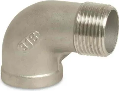 Produktbild von Gewindefitting Edelstahl Winkel 90° 1 1/2" IG x 1 1/2" AG